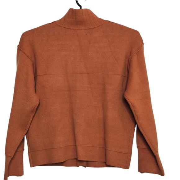 Womens Tahari Knit Jacket Size Large Orange Heavyweight Soft Pockets Coatigan - Picture 2 of 5